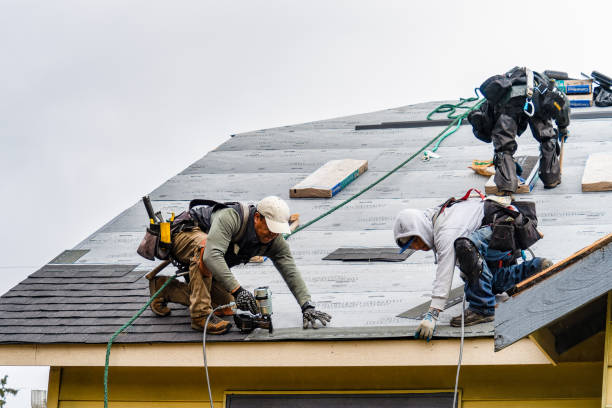 Professional Gutter Installation technician working in Thompsonville, PA